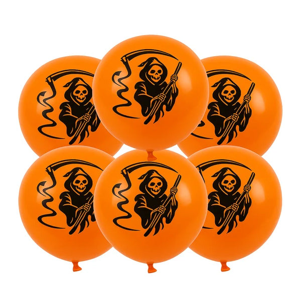 6 balloons halloween orange