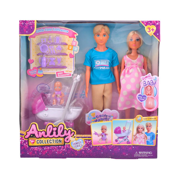 Anlili - Poupées famille avec bébé