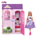 Anlily - Poupée avec maison de rêve +60 pcs