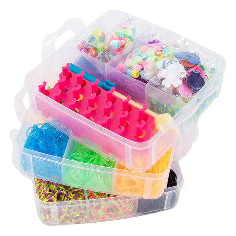 Boite d’élastiques Loom colorés à 2 niveaux