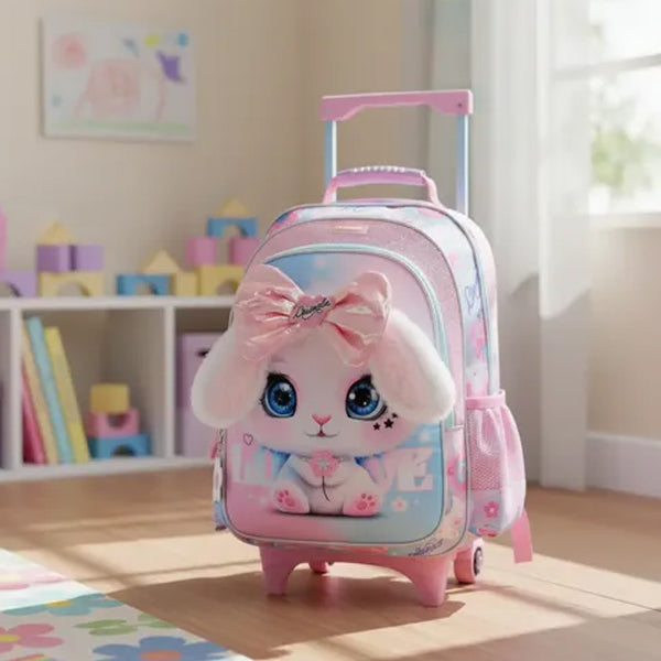 CHIMOLA - Grand Cartable à roulettes Lapin 45 cm