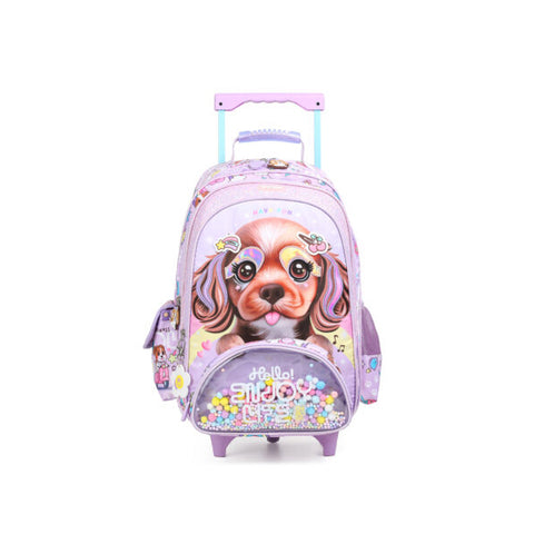 CHIMOLA - Grand Cartable à roulettes Chien 45cm