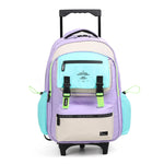 CHIMOLA - Grand Cartable à roulettes bleu ciel mauve 45cm