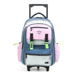 CHIMOLA - Grand Cartable à roulettes bleu rose 45cm