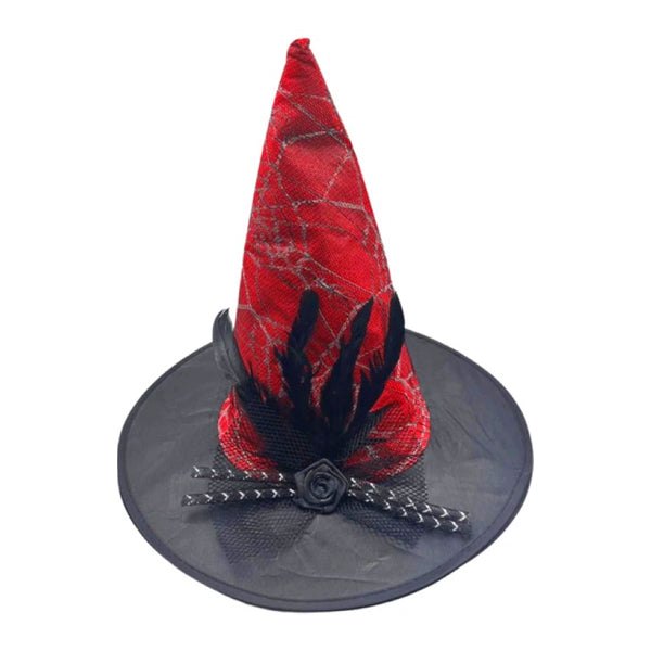 Chapeau de sorcière avec plumes