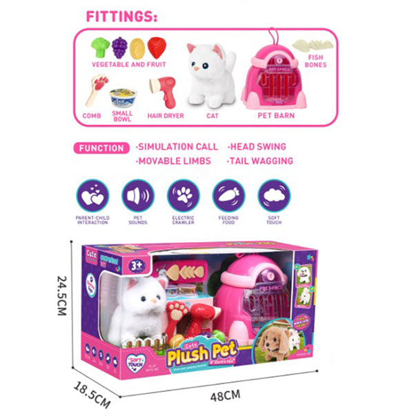 Chien avec cage et accessoires