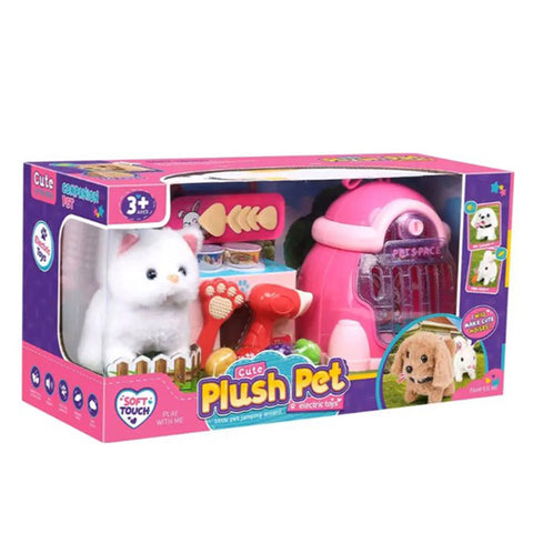 Chien avec cage et accessoires