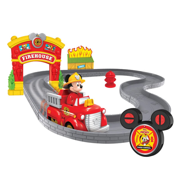 Circuit Mickey avec voiture de pompier R/C