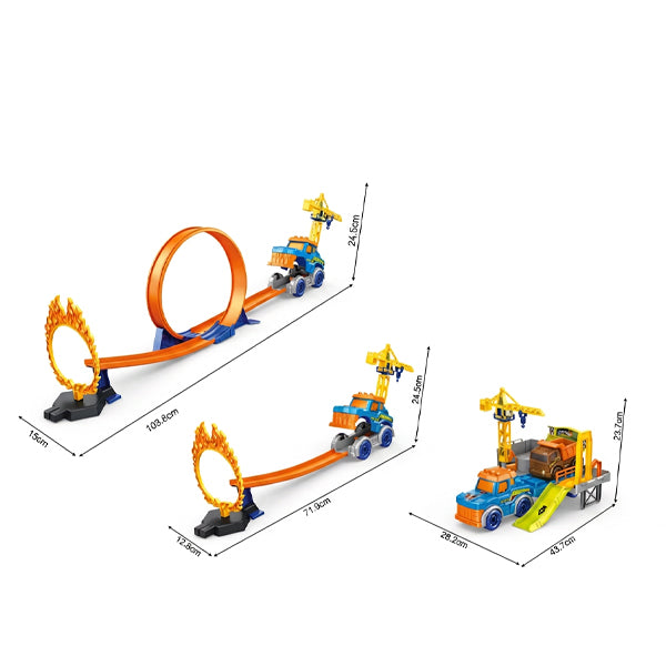 Circuit dinosaure avec 4 voiturettes