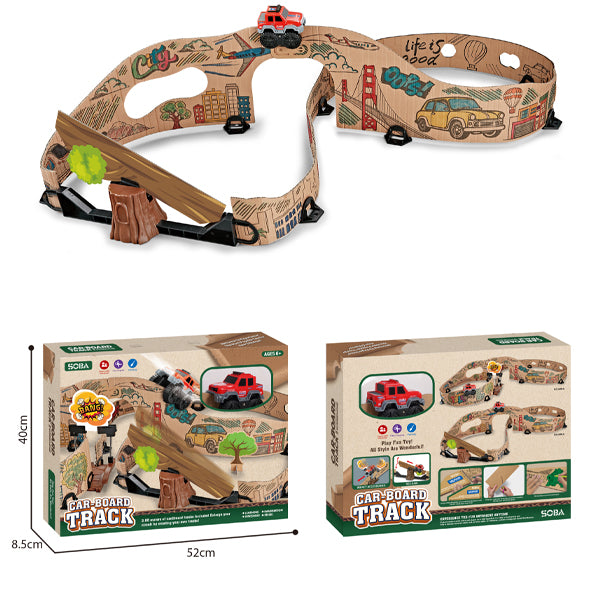 Circuit en carton avec voiture