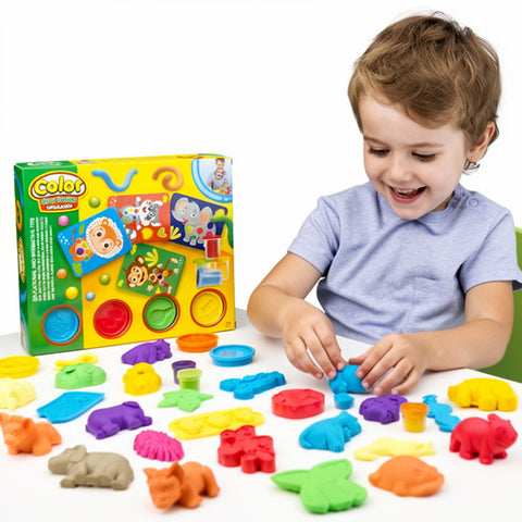 Color Clay - 4 pots pates à modeler avec cartes animaux