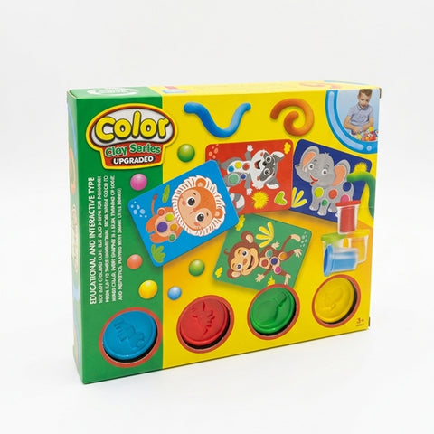 Color Clay - 4 pots pates à modeler avec cartes animaux