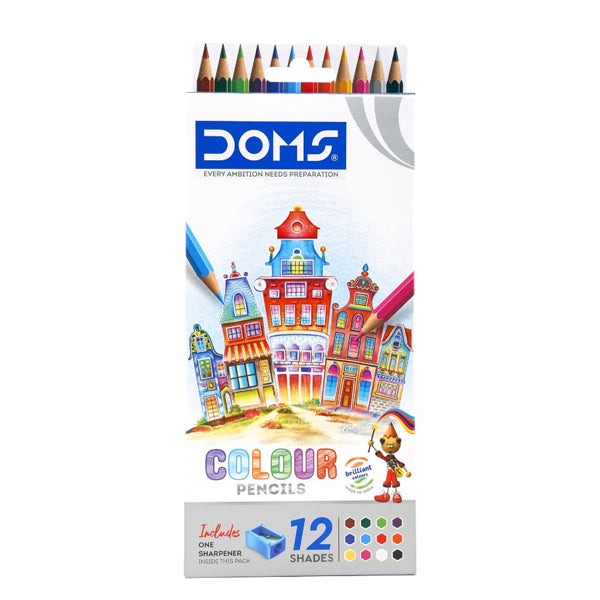 DOMS - 12 crayons de couleur + taille crayon-19-08-26