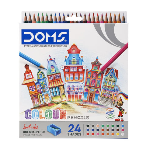 DOMS - 24 crayons de couleur + taille crayon