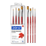 DOMS - 4 Pinceaux Combo Plats et Ronds