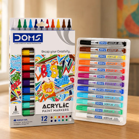 DOMS - Pack de 12 marqueurs acryliques