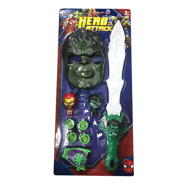 Épée et masque Hulk avec figrurines