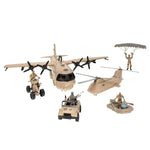 Grand avion militaire avec figurines et véhicules