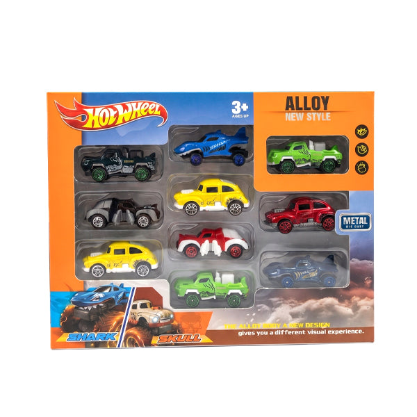 HOTWHEELS - Pack 10 mini voitures en metal