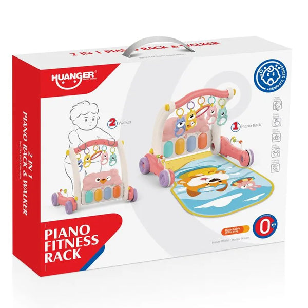 HUANGER - 2 en 1 tapis d'éveil et  trotteur Rose