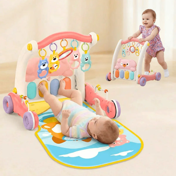HUANGER - 2 en 1 tapis d'éveil et  trotteur Rose