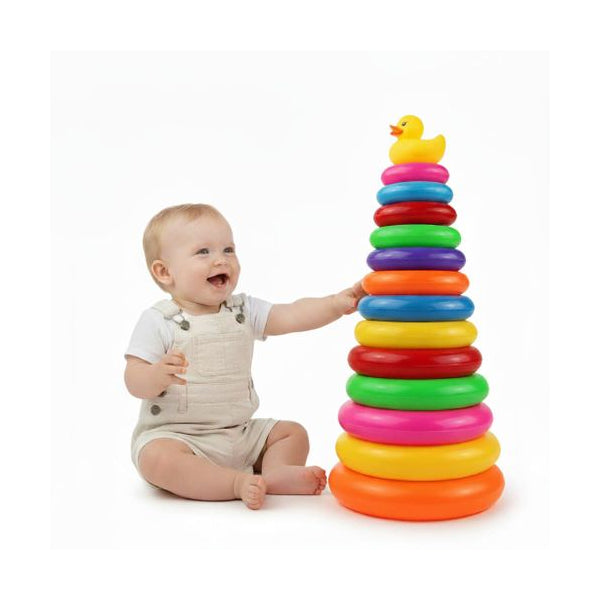 Jeu d'anneaux empilables canard 30 cm