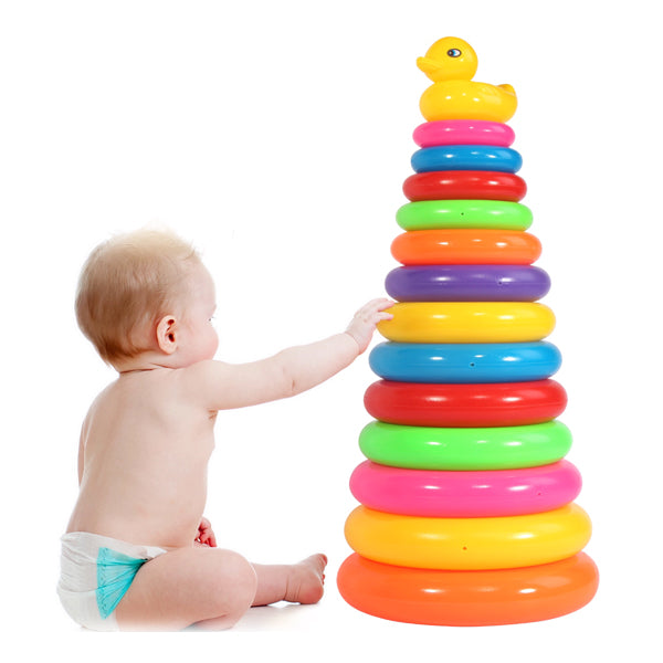 Jeu d'anneaux empilables canard 42 cm