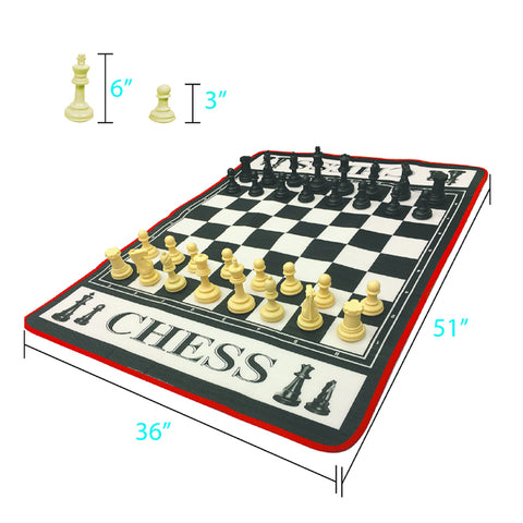Jeu d’échecs avec tapis géant
