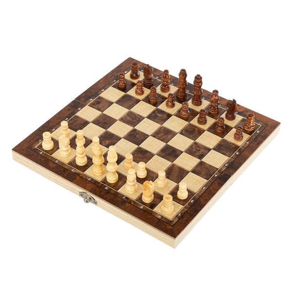 Jeu d’échecs en bois 3 en 1