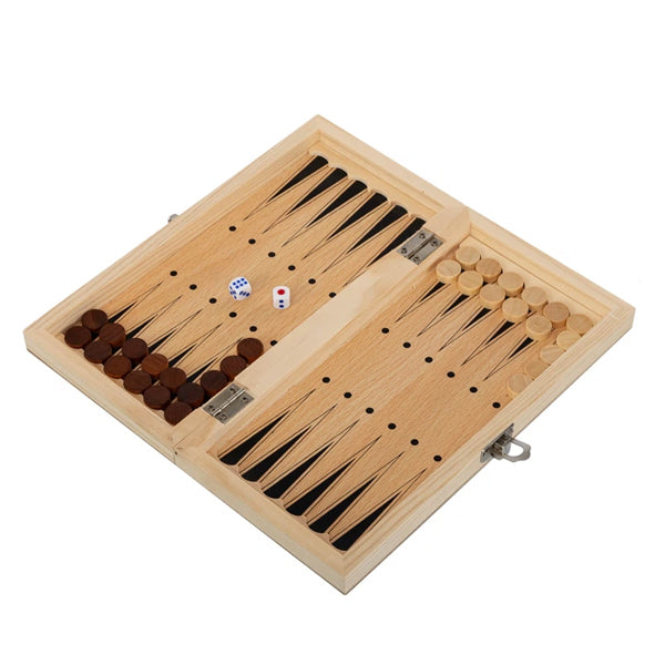 Jeu d’échecs en bois 3 en 1