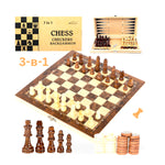 Jeu d’échecs en bois 3 en 1