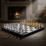 Jeu d’échecs magnétique couleur or et argent