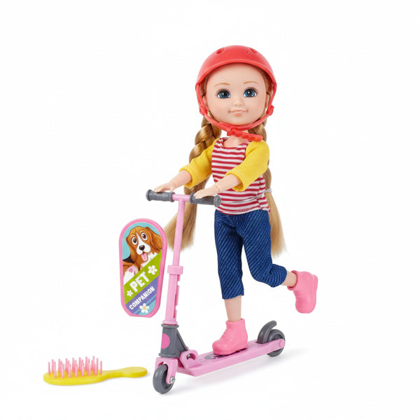 Mini poupée Nini Love sur Skate et vélo
