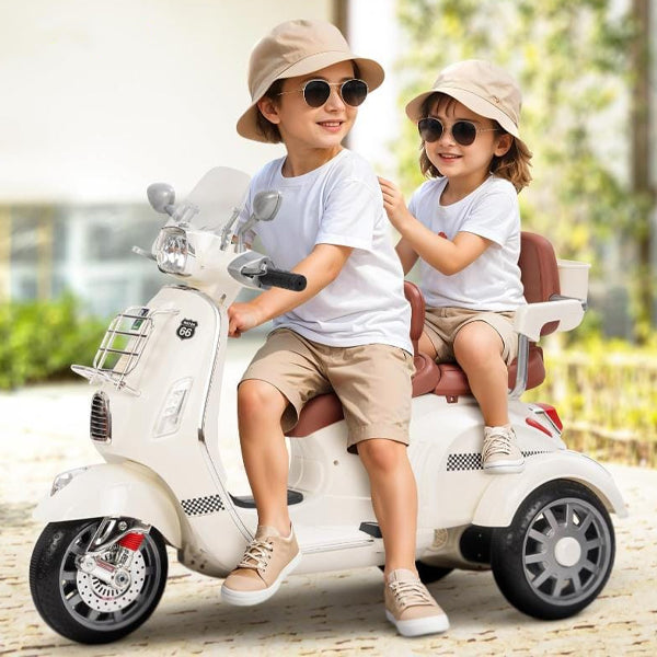 Mybebe - Moto à batterie Vespa 2 places 12V