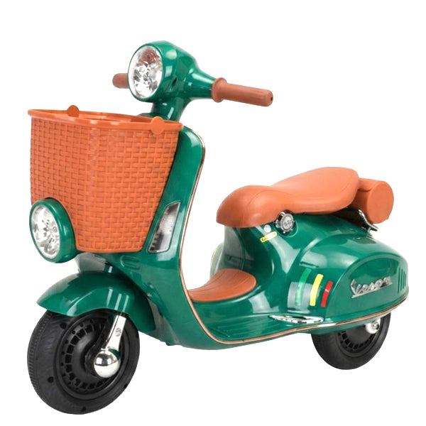 Mybebe - Moto à batterie Vespa avec panier 12V