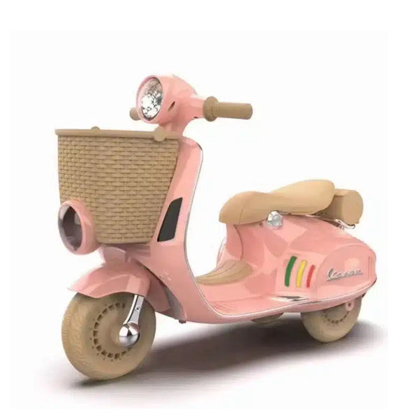 Mybebe - Moto à batterie Vespa avec panier 12V