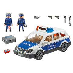 PLAYMOBIL - Voiture de policiers avec gyrophare et sirène 35 pcs