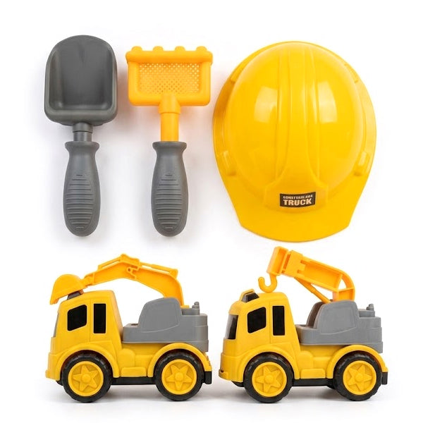 Pack 2 camions de chantier avec casque