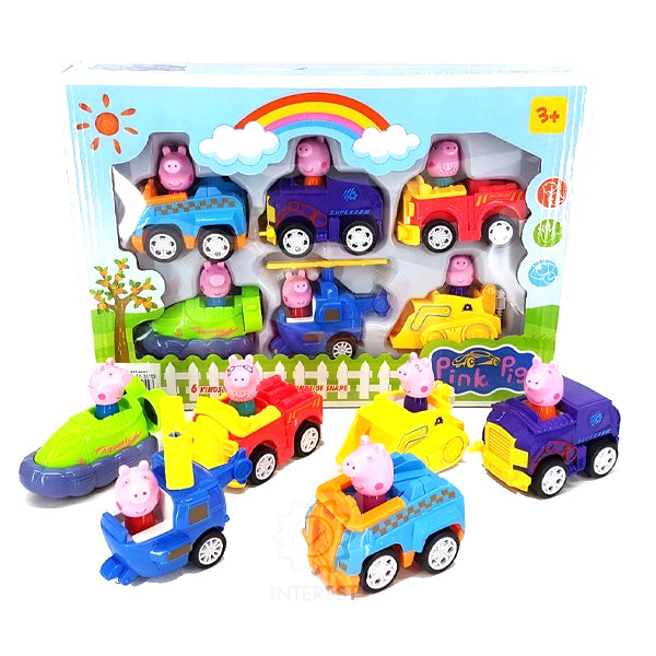 Pack de 6 voiturettes Peppa Pig