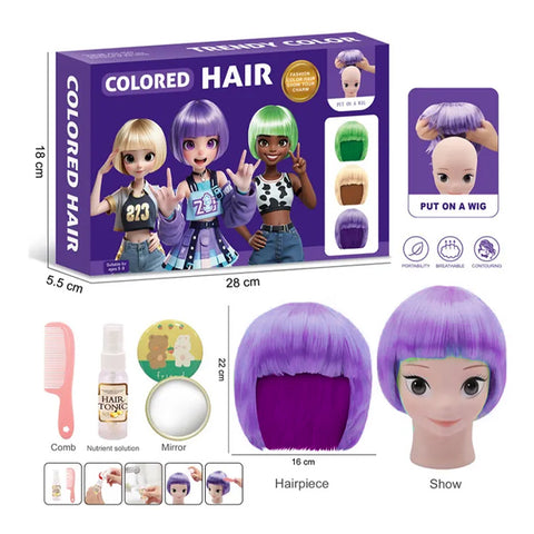 Perruque courte avec accessoires