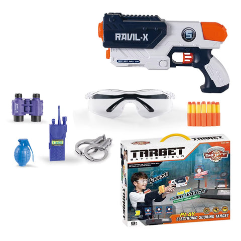 Pistolet Target avec fléchettes et accessoires