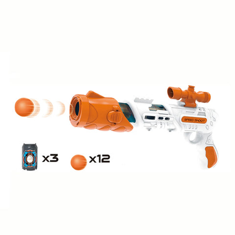 Pistolet à balles avec 3 canettes
