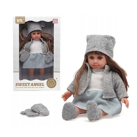 Poupée Sweet Angel avec gants gris