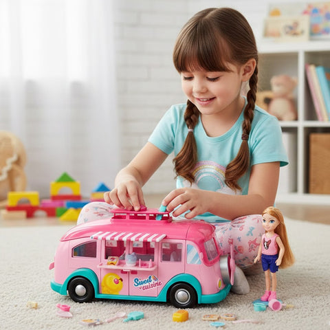 Poupée avec camion de glaces 33 pcs