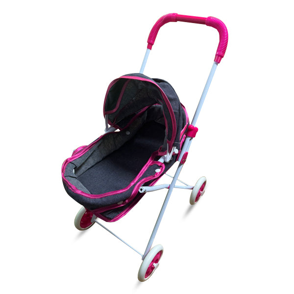 Poussette pour poupée rose