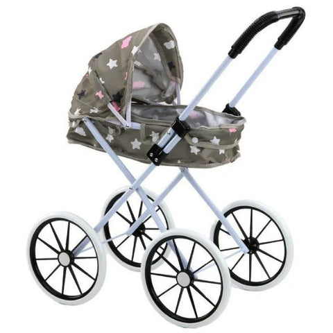 Poussette pour poupée beige