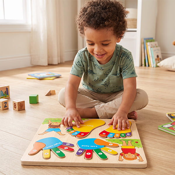 Puzzle chiffre mains et pieds en bois