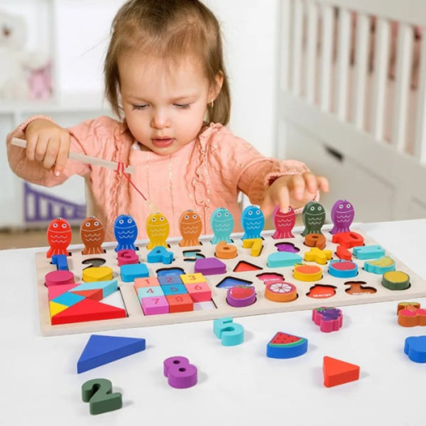 Jeu de pêche polyvalent en bois