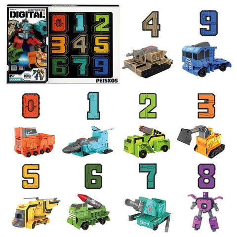 Robot transformable numérique 9 pcs