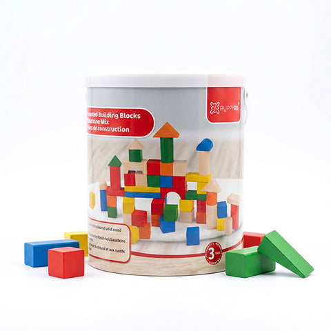 Seau de Bloc construction en bois 40 pcs
